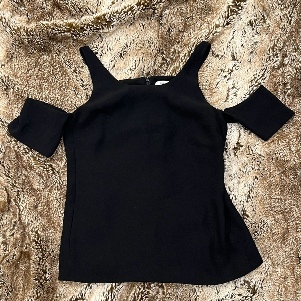 Elizabeth and James Shoulder Cutout Short Sleeve Blouse